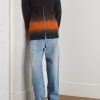 Dégradé Garment-Dyed Ribbed Wool Zip-Up Cardigan - OU Dégradé Garment-Dyed Ribbed Wool Zip-Up Cardigan - OU