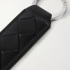 Silver-Tone and Intrecciato Leather Key Fob - CU