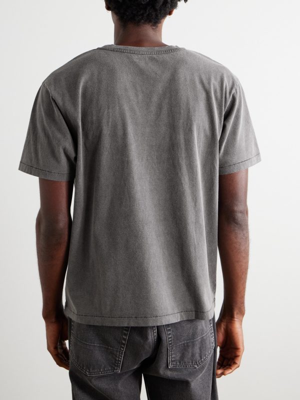 New Garment-Dyed Brushed Organic Cotton-Jersey T-Shirt - BK New Garment-Dyed Brushed Organic Cotton-Jersey T-Shirt - BK