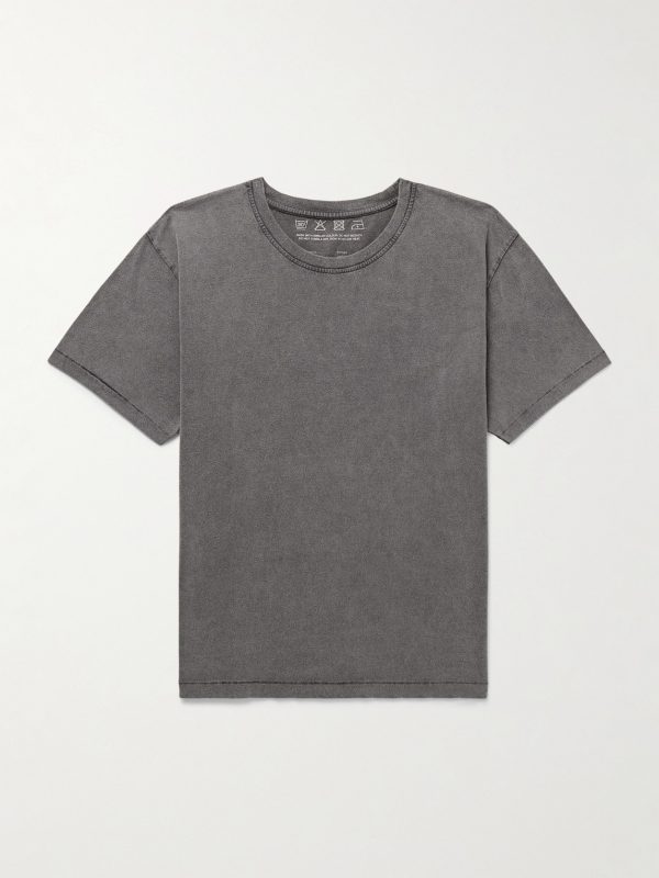 New Garment-Dyed Brushed Organic Cotton-Jersey T-Shirt New Garment-Dyed Brushed Organic Cotton-Jersey T-Shirt