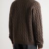 Editor Cable-Knit Wool Zip-Up Cardigan - BK Editor Cable-Knit Wool Zip-Up Cardigan - BK