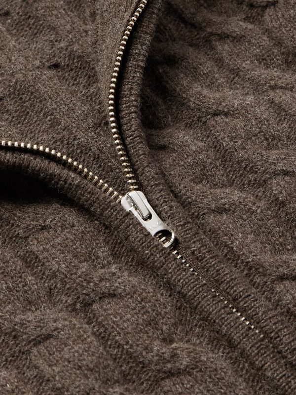 Editor Cable-Knit Wool Zip-Up Cardigan - CU Editor Cable-Knit Wool Zip-Up Cardigan - CU