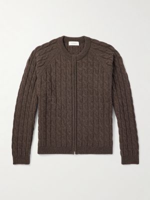 Editor Cable-Knit Wool Zip-Up Cardigan Editor Cable-Knit Wool Zip-Up Cardigan