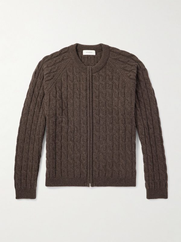 Editor Cable-Knit Wool Zip-Up Cardigan Editor Cable-Knit Wool Zip-Up Cardigan
