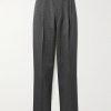 Straight-Leg Pleated Striped Wool and Silk-Blend Trousers Straight-Leg Pleated Striped Wool and Silk-Blend Trousers