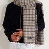 Appliquéd Checked Double-Faced Wool-Blend Scarf - OU Appliquéd Checked Double-Faced Wool-Blend Scarf - OU