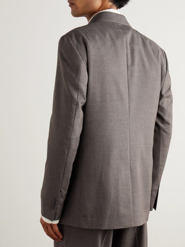 Double-Breasted Wool-Twill Suit Jacket - BK