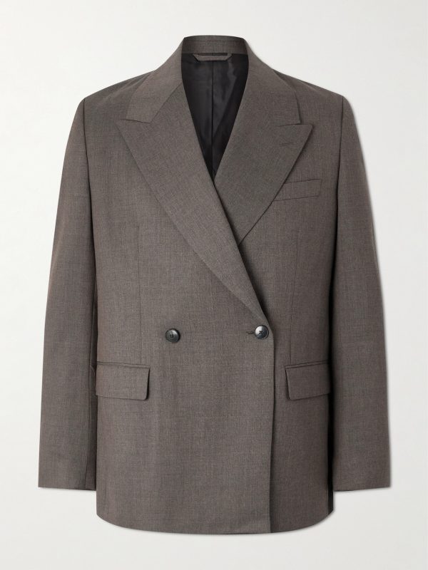 Double-Breasted Wool-Twill Suit Jacket