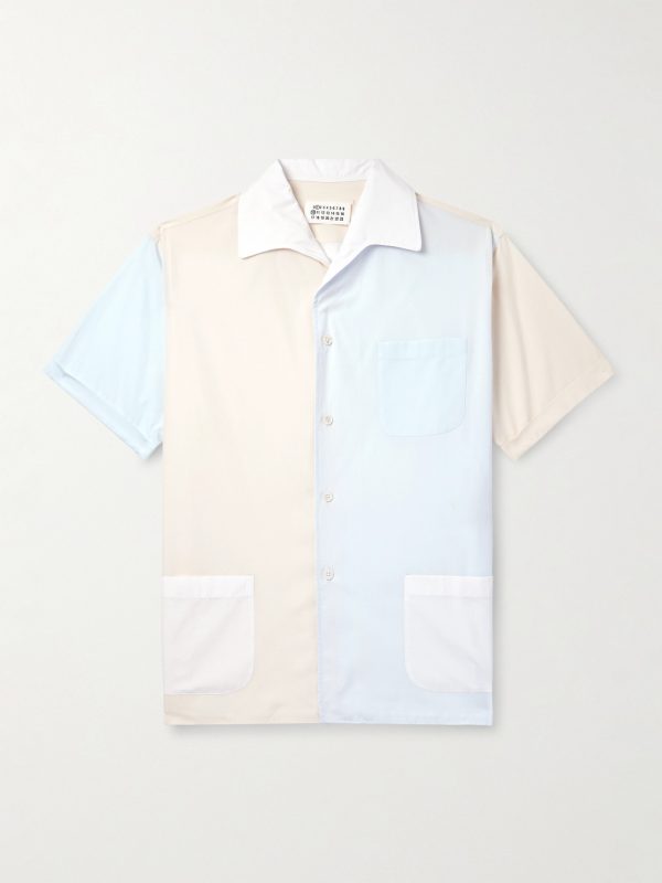 Camp-Collar Colour-Block Cotton-Poplin Shirt Camp-Collar Colour-Block Cotton-Poplin Shirt