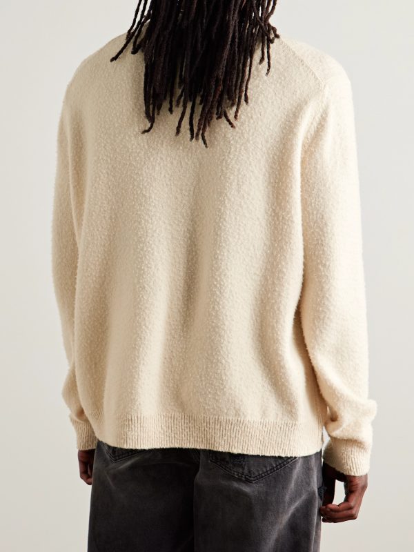 Brushed Wool and Cotton-Blend Sweater - BK Brushed Wool and Cotton-Blend Sweater - BK