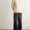 Brushed Wool and Cotton-Blend Sweater - OU Brushed Wool and Cotton-Blend Sweater - OU