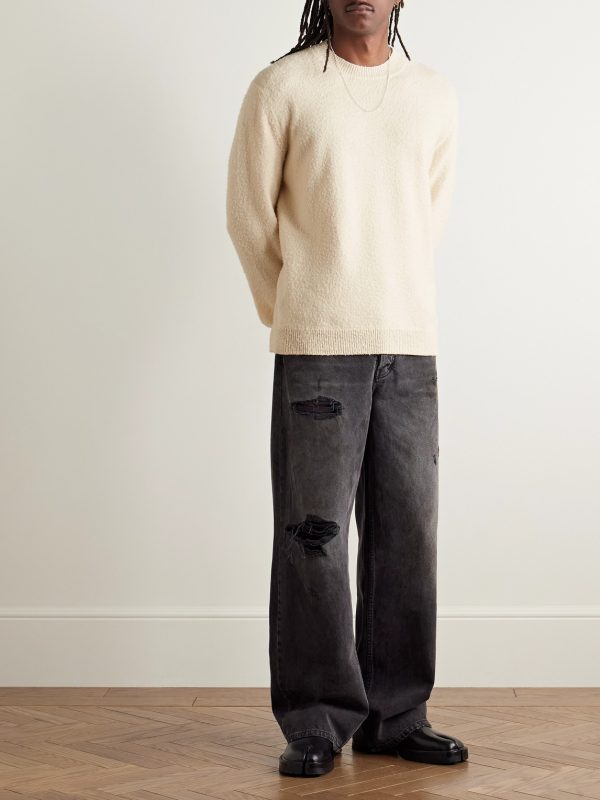 Brushed Wool and Cotton-Blend Sweater - OU Brushed Wool and Cotton-Blend Sweater - OU