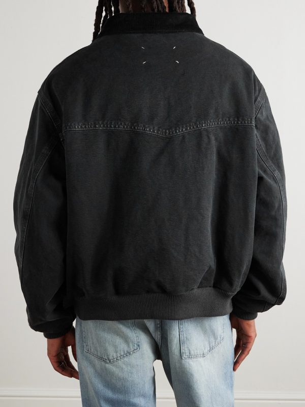 Velvet-Trimmed Padded Cotton-Canvas Jacket - BK Velvet-Trimmed Padded Cotton-Canvas Jacket - BK