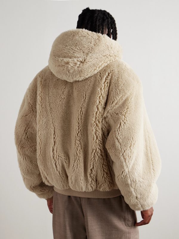 Alpaca and Cotton-Blend Hooded Bomber Jacket - BK
