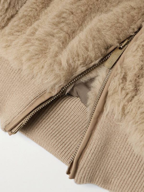 Alpaca and Cotton-Blend Hooded Bomber Jacket - E1