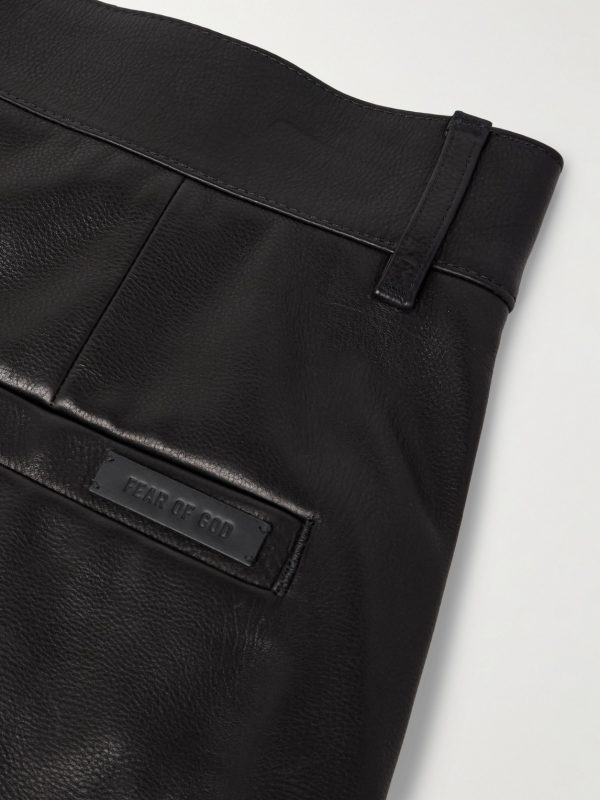 Straight-Leg Full-Grain Leather Trousers - CU