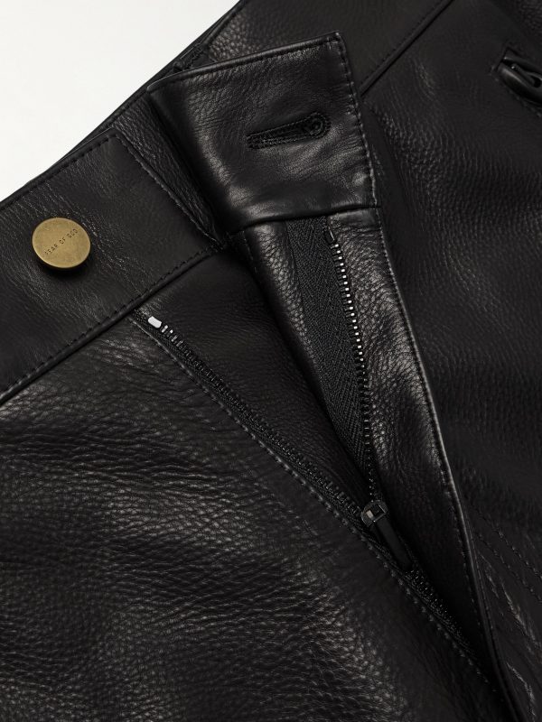 Straight-Leg Full-Grain Leather Trousers - E1