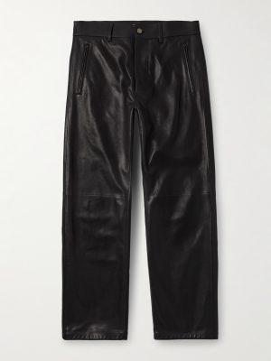 Straight-Leg Full-Grain Leather Trousers Straight-Leg Full-Grain Leather Trousers