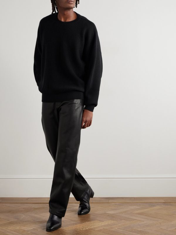 Straight-Leg Full-Grain Leather Trousers - OU