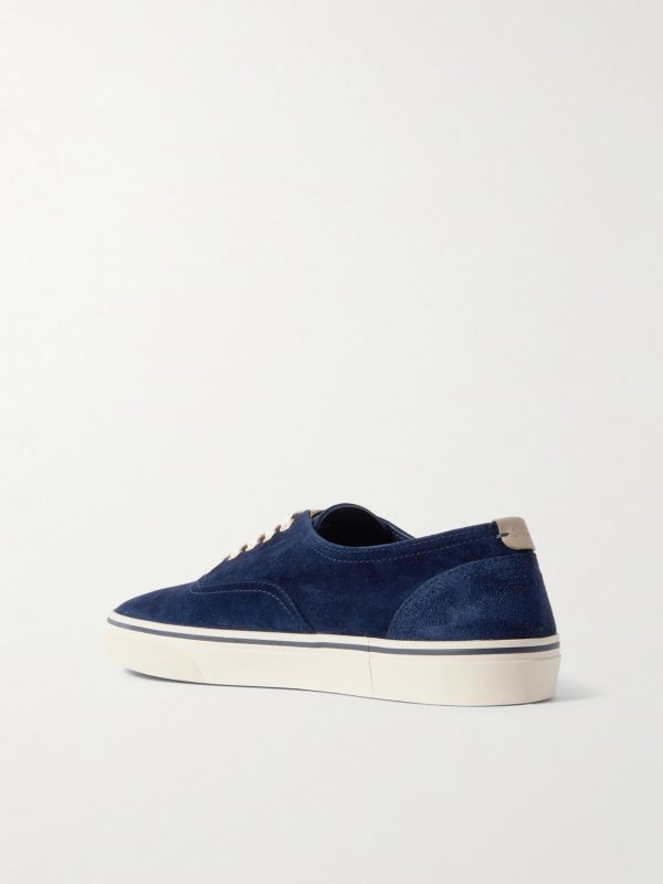Leather-Trimmed Suede Sneakers - BK Leather-Trimmed Suede Sneakers - BK