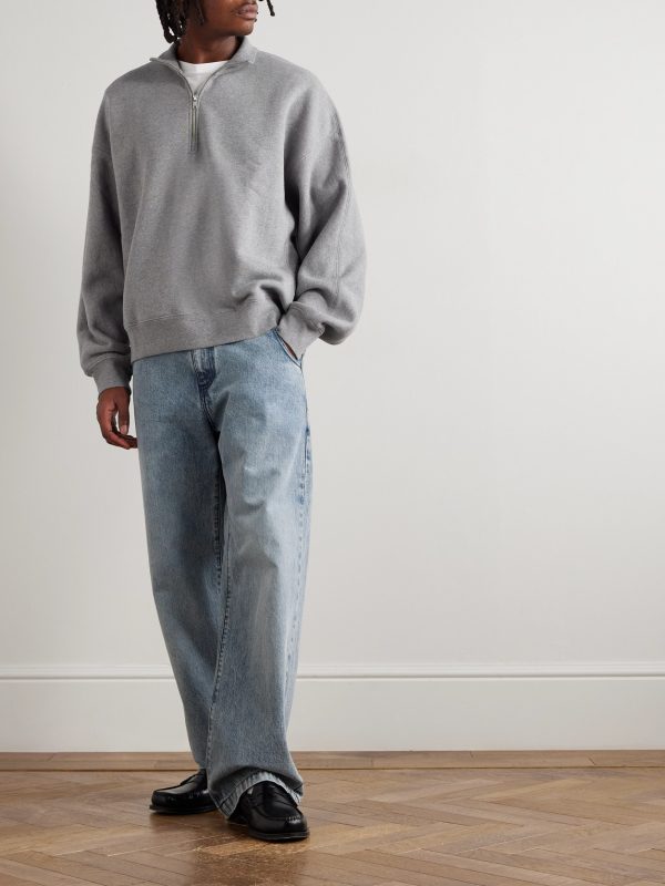 Idris Cotton-Jersey Half-Zip Sweatshirt - OU