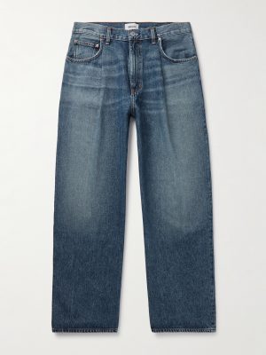 Benton Wide-Leg Pleated Jeans