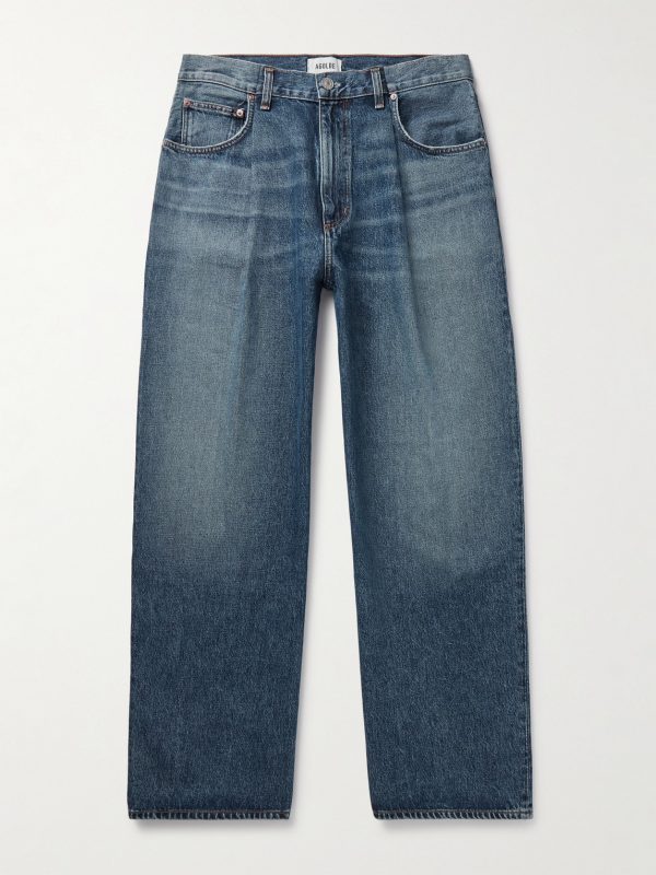 Benton Wide-Leg Pleated Jeans