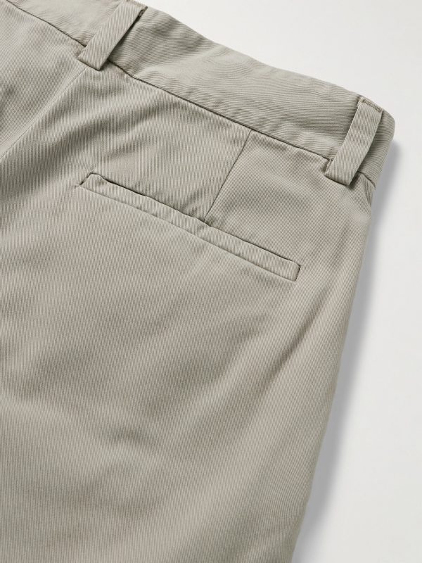 Slater Straight-Leg Pleated Cotton-Twill Trousers - CU Slater Straight-Leg Pleated Cotton-Twill Trousers - CU