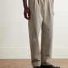 Slater Straight-Leg Pleated Cotton-Twill Trousers - FR Slater Straight-Leg Pleated Cotton-Twill Trousers - FR