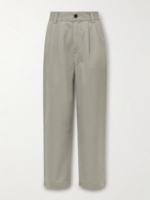 Slater Straight-Leg Pleated Cotton-Twill Trousers Slater Straight-Leg Pleated Cotton-Twill Trousers
