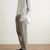 Slater Straight-Leg Pleated Cotton-Twill Trousers - OU Slater Straight-Leg Pleated Cotton-Twill Trousers - OU