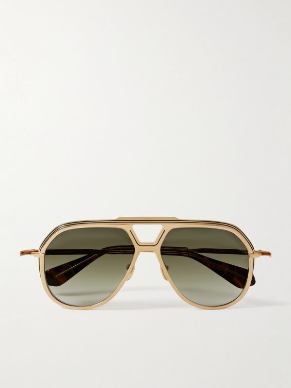 Lockheed Aviator-Style Gold-Tone and Tortoiseshell Acetate Sunglasses Lockheed Aviator-Style Gold-Tone and Tortoiseshell Acetate Sunglasses