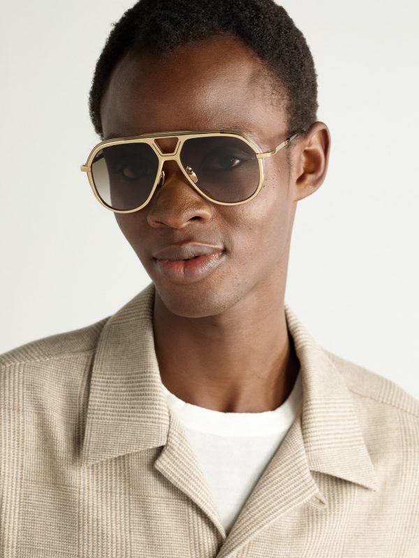 Lockheed Aviator-Style Gold-Tone and Tortoiseshell Acetate Sunglasses - OU Lockheed Aviator-Style Gold-Tone and Tortoiseshell Acetate Sunglasses - OU