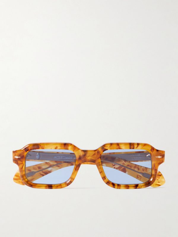 Sandro Rectangular-Frame Tortoiseshell Acetate Sunglasses
