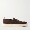 Frame 001 Suede Penny Loafers Frame 001 Suede Penny Loafers