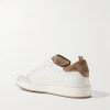 The Answer 001 Distressed Suede-Trimmed Leather Sneakers - BK The Answer 001 Distressed Suede-Trimmed Leather Sneakers - BK