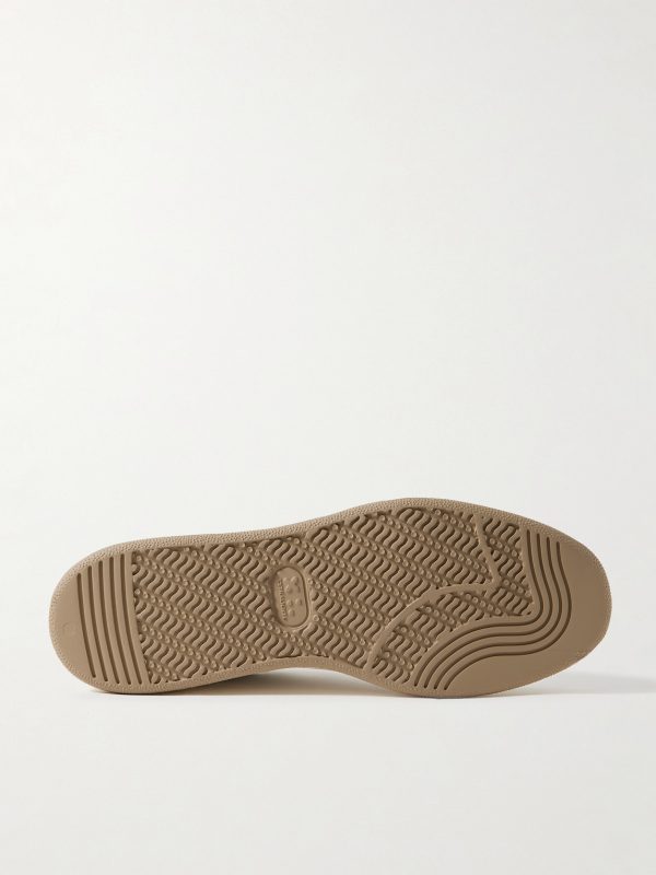 The Answer 001 Distressed Suede-Trimmed Leather Sneakers - E1 The Answer 001 Distressed Suede-Trimmed Leather Sneakers - E1