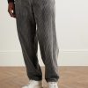The Answer 001 Distressed Suede-Trimmed Leather Sneakers - OU The Answer 001 Distressed Suede-Trimmed Leather Sneakers - OU