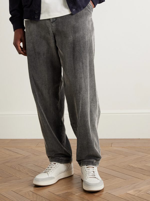 The Answer 001 Distressed Suede-Trimmed Leather Sneakers - OU The Answer 001 Distressed Suede-Trimmed Leather Sneakers - OU