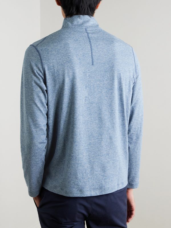Slim-Fit Stretch Recycled-Jersey Half-Zip Top - BK Slim-Fit Stretch Recycled-Jersey Half-Zip Top - BK