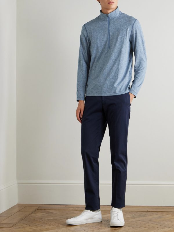 Slim-Fit Stretch Recycled-Jersey Half-Zip Top - OU Slim-Fit Stretch Recycled-Jersey Half-Zip Top - OU