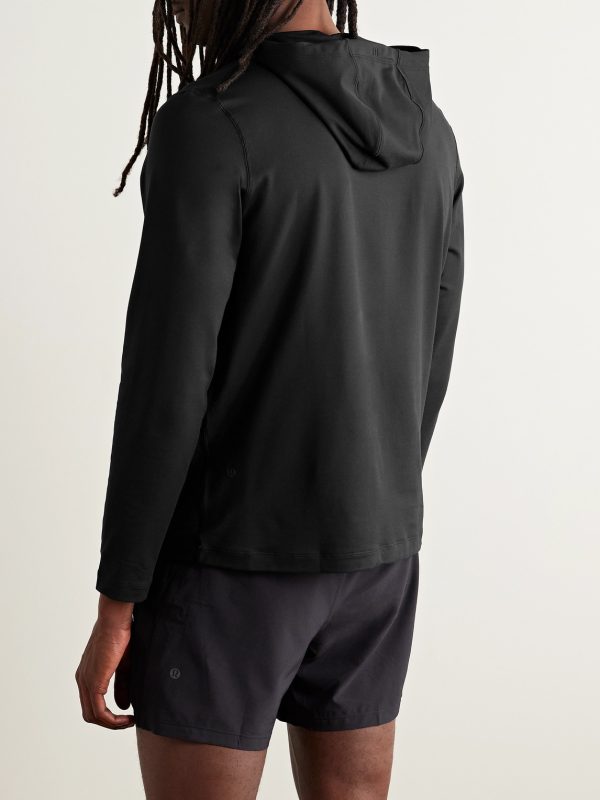 Stretch Recycled-Jersey Hoodie - BK Stretch Recycled-Jersey Hoodie - BK