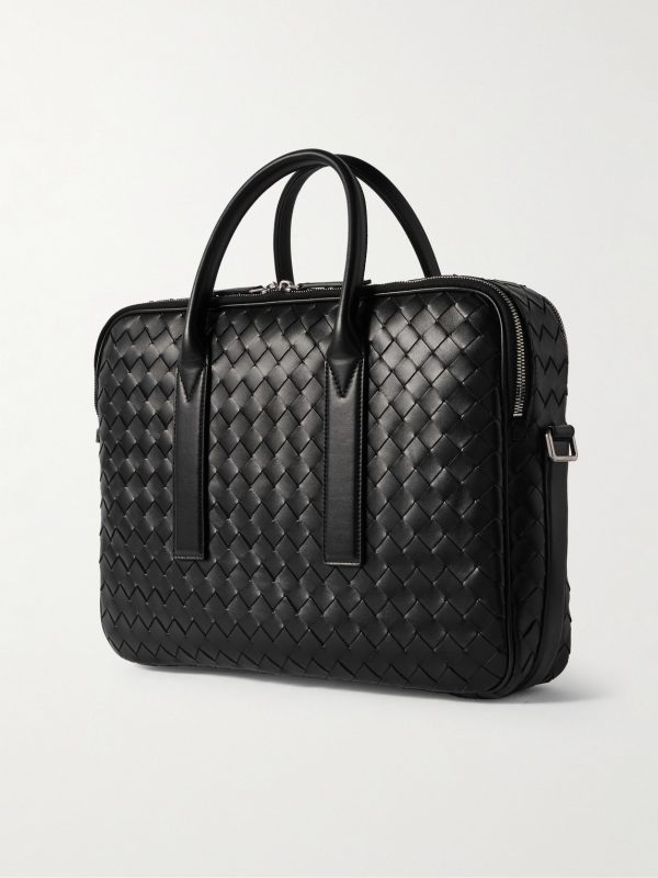 Intrecciato Leather Briefcase - BK