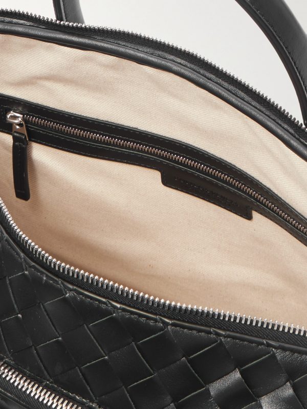 Intrecciato Leather Briefcase - E1