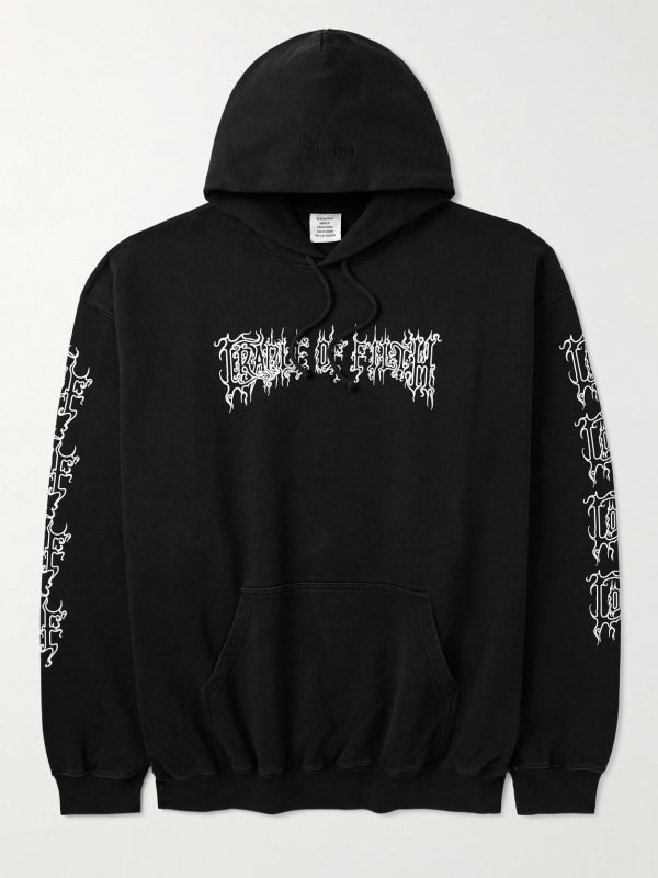 + Cradle of Filth Oversized Printed Cotton-Jersey Hoodie + Cradle of Filth Oversized Printed Cotton-Jersey Hoodie
