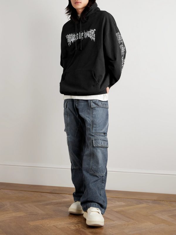 + Cradle of Filth Oversized Printed Cotton-Jersey Hoodie - OU + Cradle of Filth Oversized Printed Cotton-Jersey Hoodie - OU