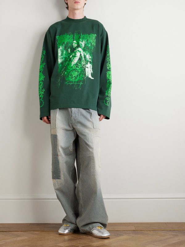 Oversized Printed Cotton-Jersey T-Shirt - OU Oversized Printed Cotton-Jersey T-Shirt - OU