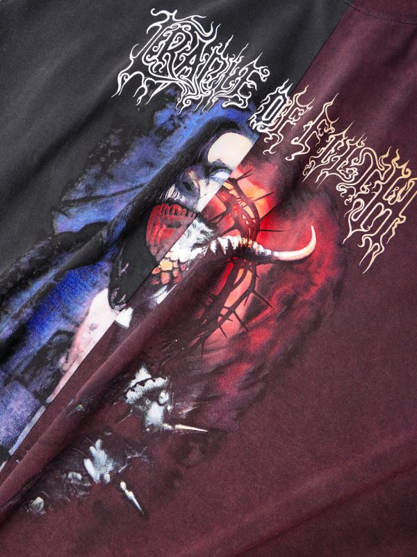 + Cradle of Filth Oversized Panelled Printed Cotton-Jersey T-Shirt - CU + Cradle of Filth Oversized Panelled Printed Cotton-Jersey T-Shirt - CU