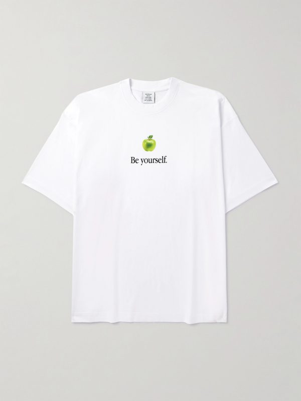 Be Yourself Oversized Printed Cotton-Jersey T-Shirt Be Yourself Oversized Printed Cotton-Jersey T-Shirt