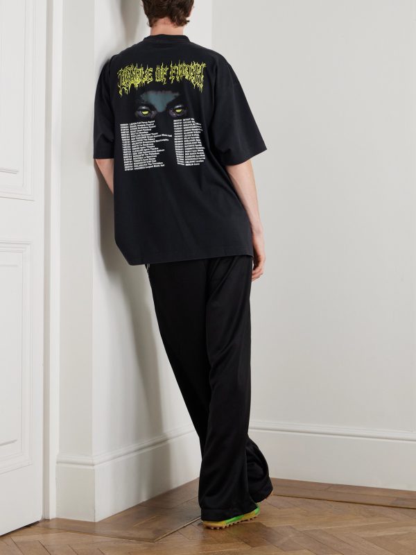 Oversized Printed Cotton-Jersey T-Shirt - OU Oversized Printed Cotton-Jersey T-Shirt - OU